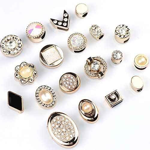 NAISKA 19PCS Rhinestone Hair Beads for Braid Gold Loc Dreadlocks Accessories Shiny Crystal Rhinestones Hair Braid Beads Pearl Hair Cuffs Hair Jewelry DIY Braids Accessories