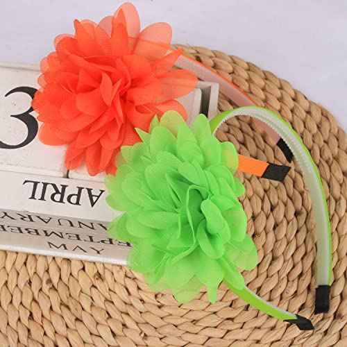 XIMA Headbands for Girls,Chiffon Flower Hairbands with Teeth for Kids Teens Children Hair Accessoies Pack of 15