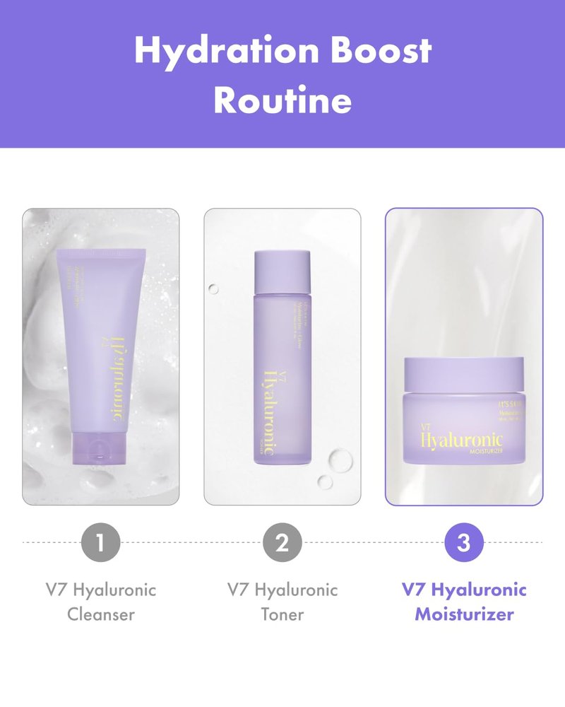 It'S SKIN V7 Hyaluronic Moisturizer | Daily Facial Moisturizer w/Hyaluronic Acid & 7 Types of Vitamins | Korean Moisturizer for Dry Skin | Hydrating Moisturizer Face Cream (Pack of 1, 1.69 Fl oz.)