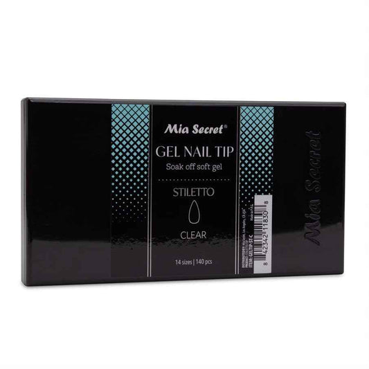 Clear Soft Gel Nail Tips - Mia Secret Stiletto 504 Tips for Salon & DIY Use