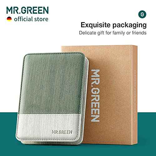 MR.GREEN Manicure Sets Pedicure Kits Stainless Steel Nail Clipper Personal Care Tools with PU Leather Case (Green)