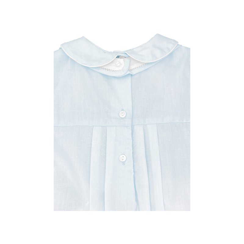 Petit Ami Baby Boys' Romper with Embroidered Sailboat Bib, Newborn, Blue