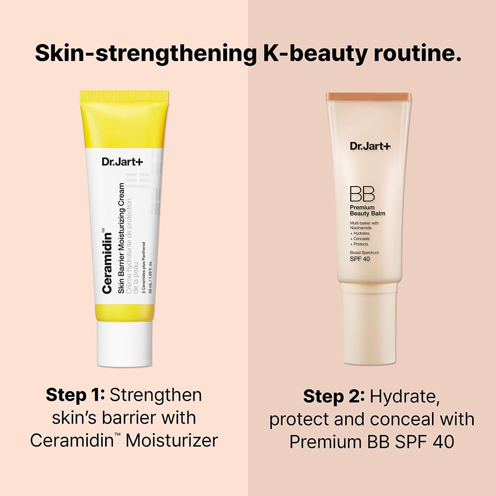 Dr.Jart+ Premium BB Korean Tinted Moisturizer with SPF 40 and Niacinamide | bb cream | Skin Tint | Korean Makeup, Light Medium-Medium, 1.35 Fl Oz