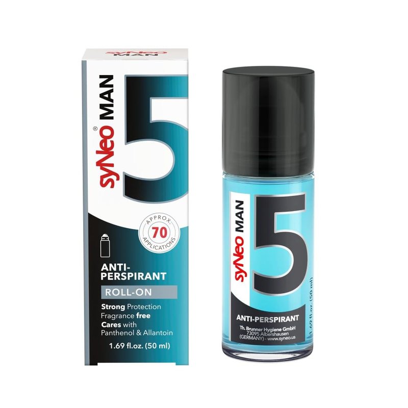 syNeo 5 Antiperspirant MAN Roll-On for men, Anti Sweat Deodorant for men against heavy sweating, Anti-Transpirant Antiperspirant Men Deodorant Roll-On, 1 pack 1.69 fl.oz.