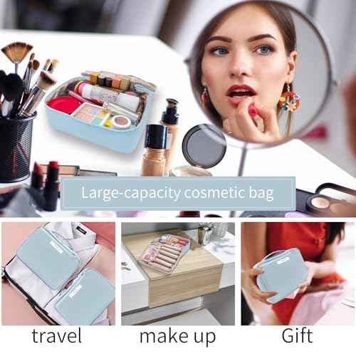 Travel Makeup Bag Cosmetic Bag Makeup Bag Toiletry bag for women and men (Blue)