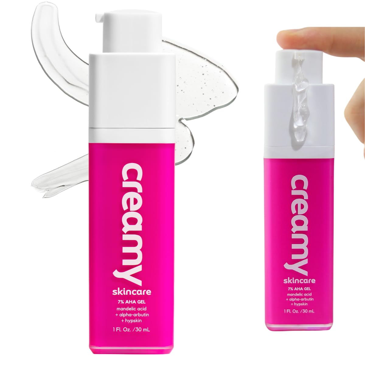 Creamy Skincare Mandelic Gel 7% – Exfoliating & Blemish Control Face Gel with Mandelic Acid, Alpha-Arbutin, Allantoin & Hypskin – Gentle Formula 1 fl oz/30mL
