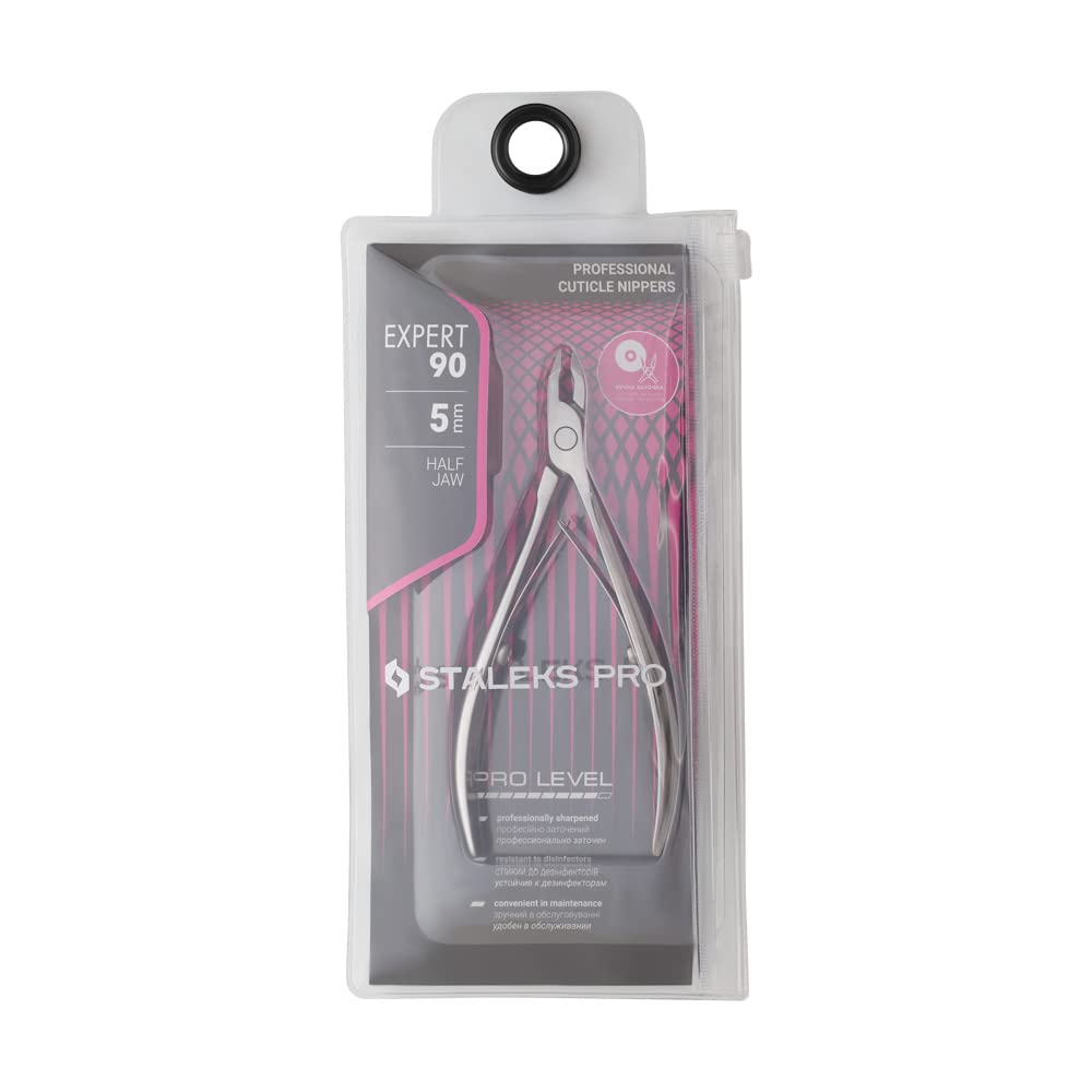 STALEKS PRO Expert 90 5mm Professional Cuticle Nippers – Stainless Steel Skin Nippers for Manicure