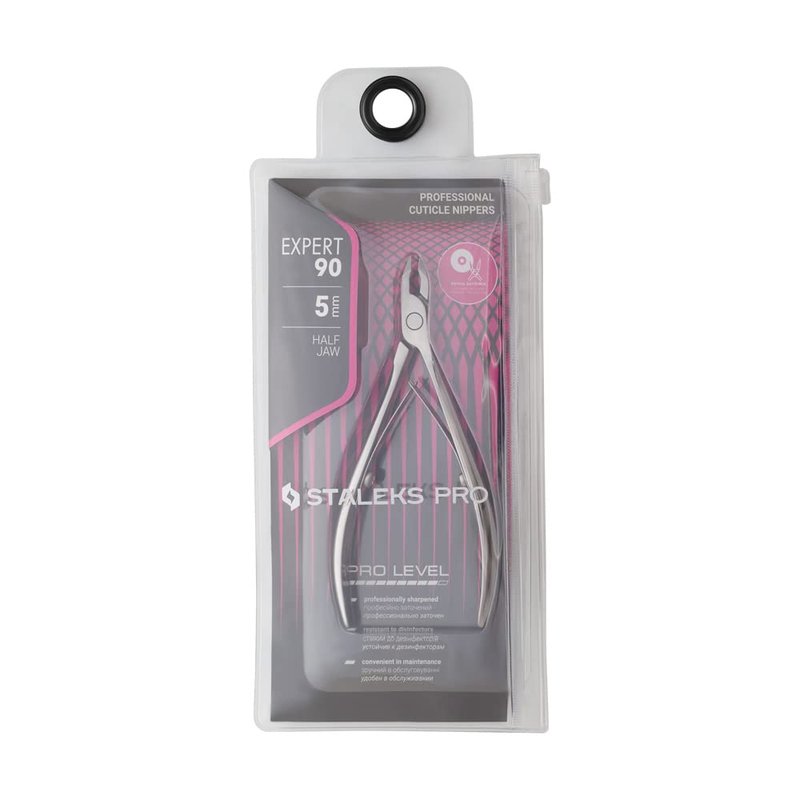 STALEKS PRO Expert 90 5mm Professional Cuticle Nippers – Stainless Steel Skin Nippers for Manicure