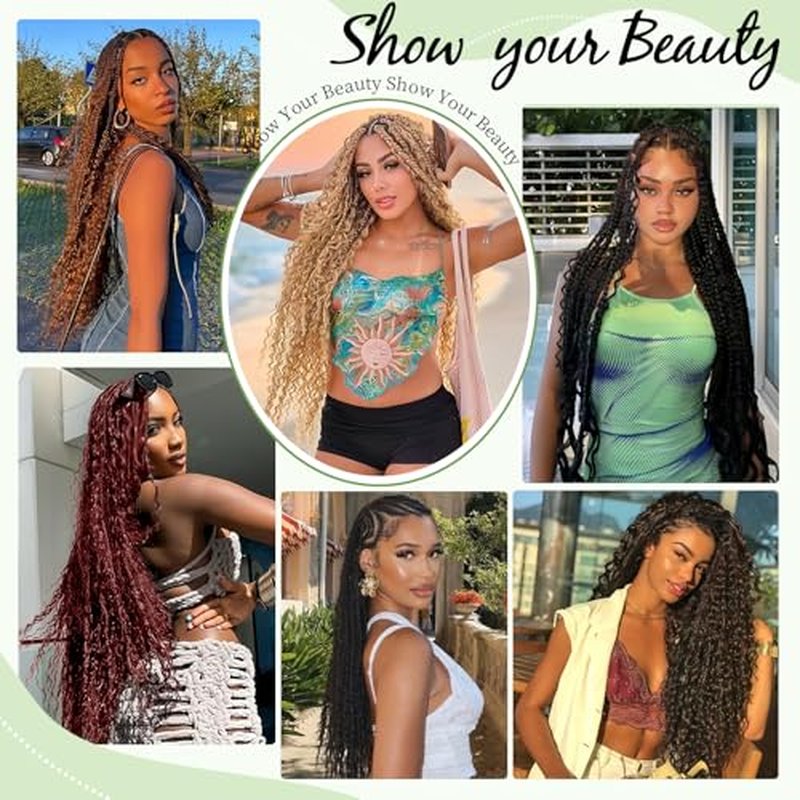 Human Braiding Hair for Boho Braids 120g 12A Deep Water Wave Bulk Human Hair Knotless Boho Braiding Curly 100% Virgin No Weft Extensions Bohemian Braids 3 Bundles/Pack Burgundy 20 Inch