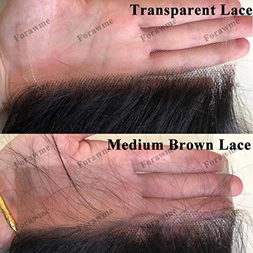 Transparent Lace Frontal Closure - 14 Inch Unprocessed Brazilian Human Hair | Pre-Plucked, Ear to Ear, Natural Hairline