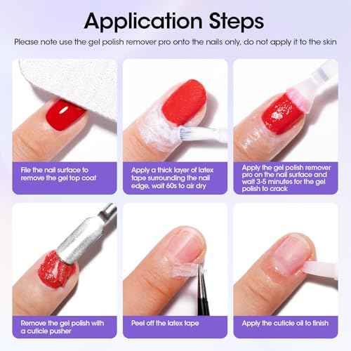 Gellen Gel Nail Polish Remover, Gel Remover for Nails Quickly in 2-5 Minutes, Easy Use No Need to Soak or Wrap, Professional Nail Gel Remover Kit, Gellen Gel Polish Remover Pro