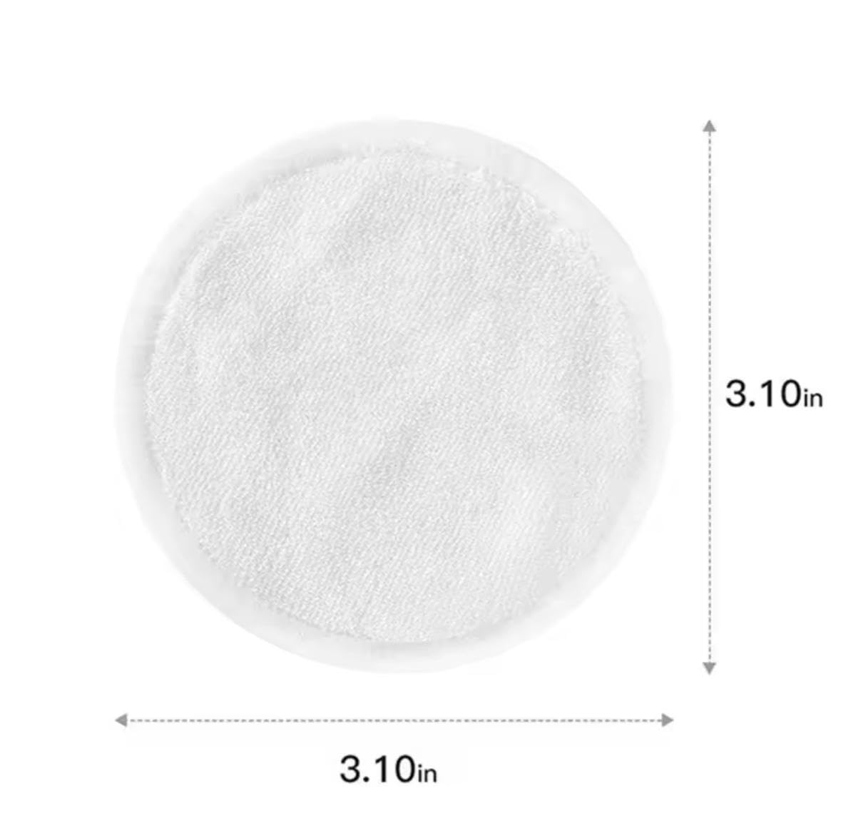 20 Packs Organic Reusable Makeup Remover Pads, Washable Bamboo Cotton Rounds for All Skin Types with Cotton Laundry Bag
