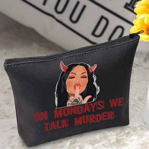 BWWKTOP Bailey Cosmetic Makeup Bag Bailey Fans Gifts On Mondays We Talk Murder Zipper Pouch Bag For Murder Show Lovers (Talk Murder BL)