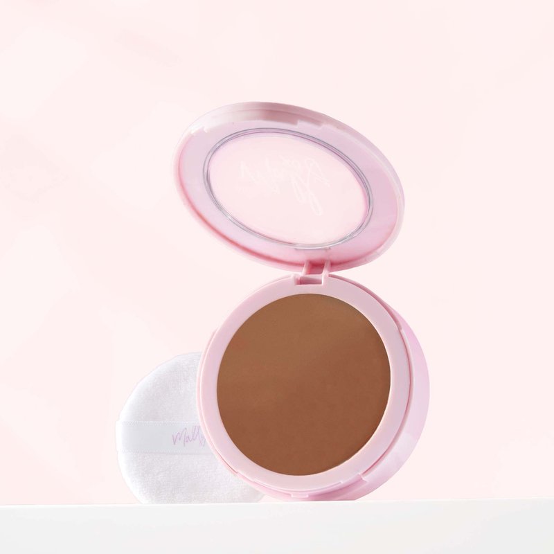 Mally Beauty Soft as Silk Powder Foundation - Tan - Buildable Light to Medium Coverage - Lightweight Matte Finish