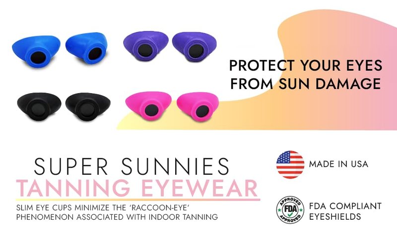 Super Sunnies UV Eye Protection Goggles | FDA Compliant Tanning Bed & Red Light Therapy Glasses - Random Color