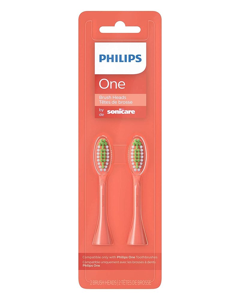 Philips Sonicare One Toothbrush, Electric Battery Powered with Sleek Travel Case and Heads, Miami Coral