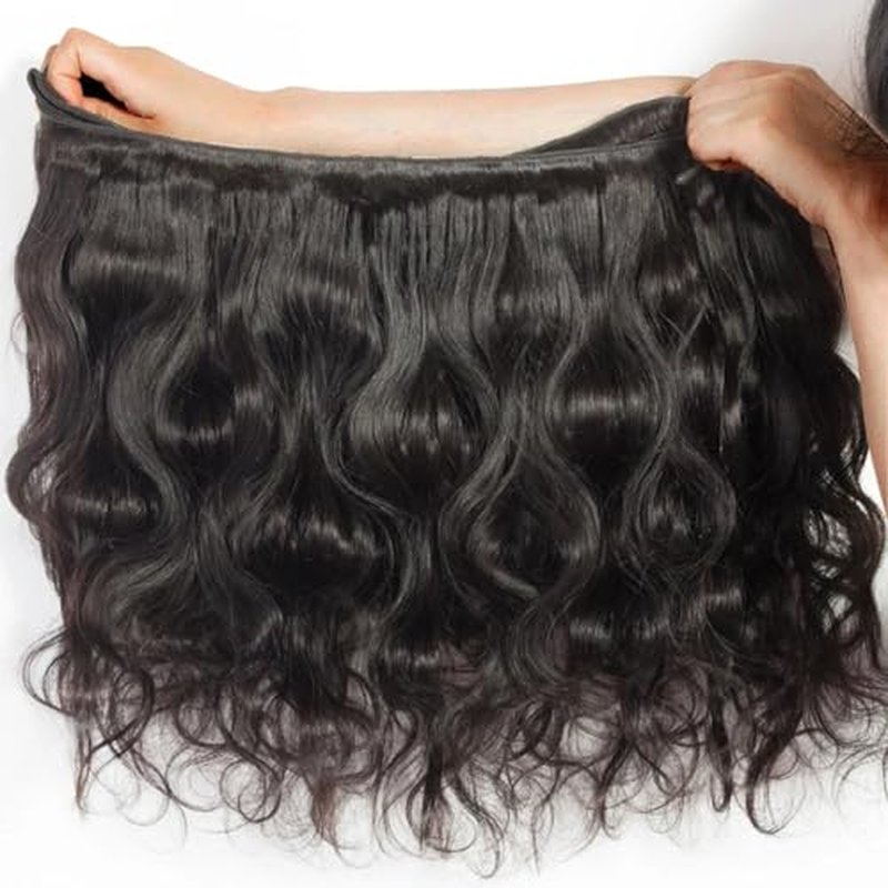 Douyin Brazilian Body Wave 3 Bundles Human Hair 12A 100% Unprocessed Virgin Human Hair Weave Bundles Deals Natural Black Color (1B Black£¬12 14 16)