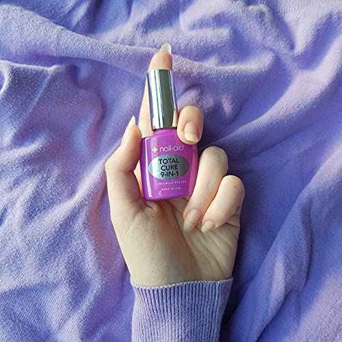 Nail-Aid Total Cure 9 in 1 Nail Treatment - Strengthen, Smooth, & Brighten Brittle Nails - Clear, 0.55 Fl Oz