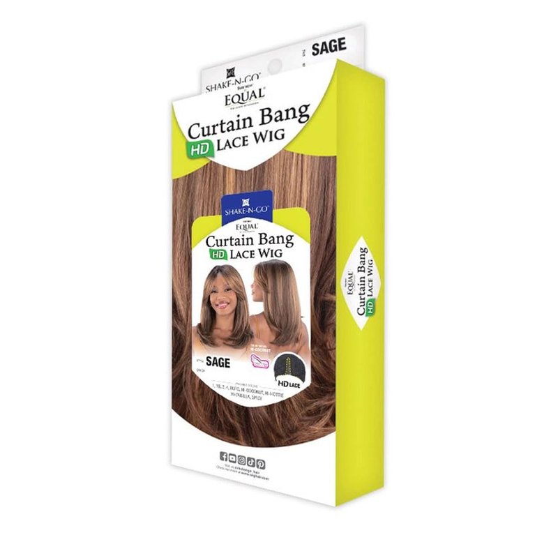 Shake-N-Go Equal Synthetic Curtain Bang Hd Lace Wig - Sage (HI-VANILLA)