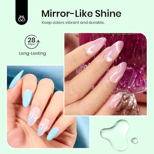 Beetles 2Pcs 15ml Gel Base and Top Coat Set - Upgrade No Wipe Extra Glossy Top Coat Finish for Gel Nail Polish, Soak Off UV/LED Lamp Needed, Essentials for Long-Lasting Manicure Halloween Kit