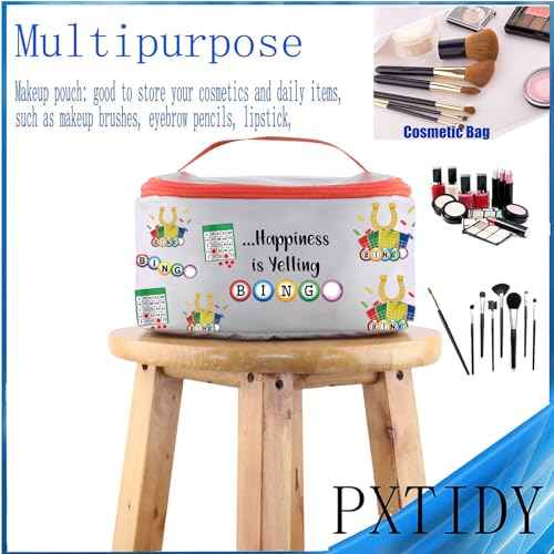 PXTIDY Gambler Cosmetic Case Game Lover Gifts Happiness is Yelling Game Gambling Travel Bag Lucky Game Gift for Lover Mom