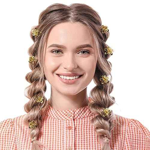 20 Pcs Mini Flower Claw Clips 0.69inch Small Gold Hair Clips Cute Metal Hair Barrettes Accessories for Women Girls Teens Thin Thick Long Short Hair