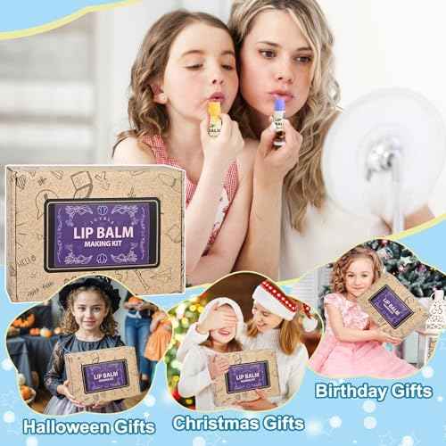 JUYRLE DIY Lip Balm Kit - Make Your Own Natural Beeswax Lip Balm with Containers, Moisturizing Base, Perfect for Kids and Adults