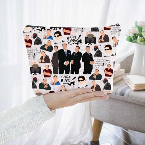 BWWKTOP Tony Cosmetic Makeup Bag Carmela Fans Inspired Gifts Tony & Silvio & Paulie & Bobby & Chris Merch (BAND)