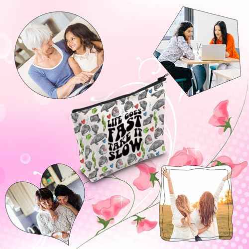 TSOTMO Manatee Bag Life Goes Fast Take It Slow Manatees Zipper Pouch Bag Gift for Sea Creature Lovers (Life Goes bag)