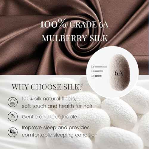 19 Momme 100% Mulberry Silk Cap for Sleeping Women,Adjustable Long Silk Bonnet for Curly Hair Elastic Night Cap