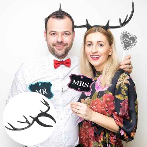 Reindeer Antlers Headband,Deer Antlers Headband,Women Hairbands, Horn Ear Long,Elk Hair Crown Hair Hoop Headpiece for Halloween Cosplay Party Birthday Christmas Costume