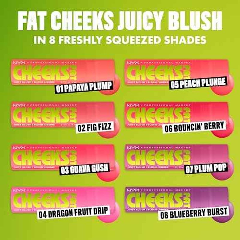 NYX PROFESSIONAL MAKEUP Fat Cheeks Liquid Blush, Buildable, Dewy Blush with Long-Lasting 12HR Wear - Fig Fizz (Soft Peach)