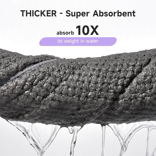 Umisleep 3 Pack Microfiber Hair Towel Wrap for Curly Hair, Super Absorbent Hair Drying Towel for Women, Kids, Hair Care Accessories, Hair Turban for Wet Hair (Grey, Camel, Brown)