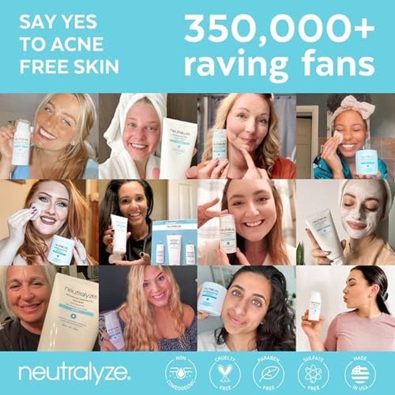 Neutralyze Acne Moisturizer - Maximum Strength 2% Mandelic & Salicylic Acid Treatment | All Skin Types, Teens & Adults
