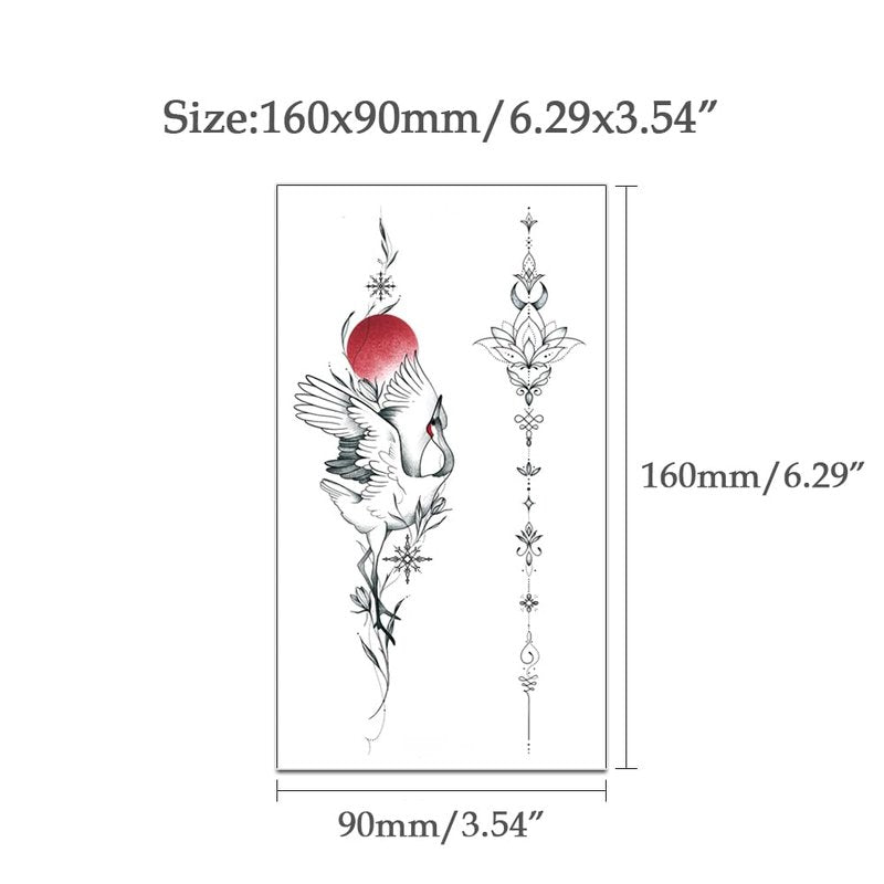 Oottati Waterproof Temporary Tattoo 10 Sheets of Simple Flower Leaf Moon Line Drawing Suit for Back Arm Women and 7 Sheets of Small Flower