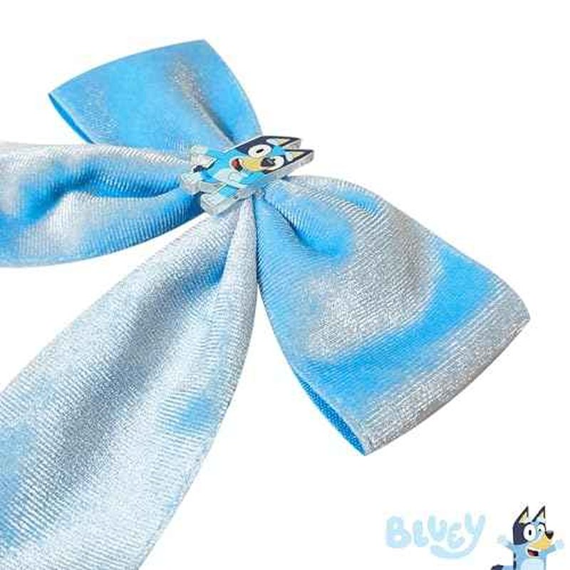 LUV HER Bluey Long Tail Hair Bow for Girls with Alligator Clip with Charm of Bluey - Hair Accessory, Ages 3+