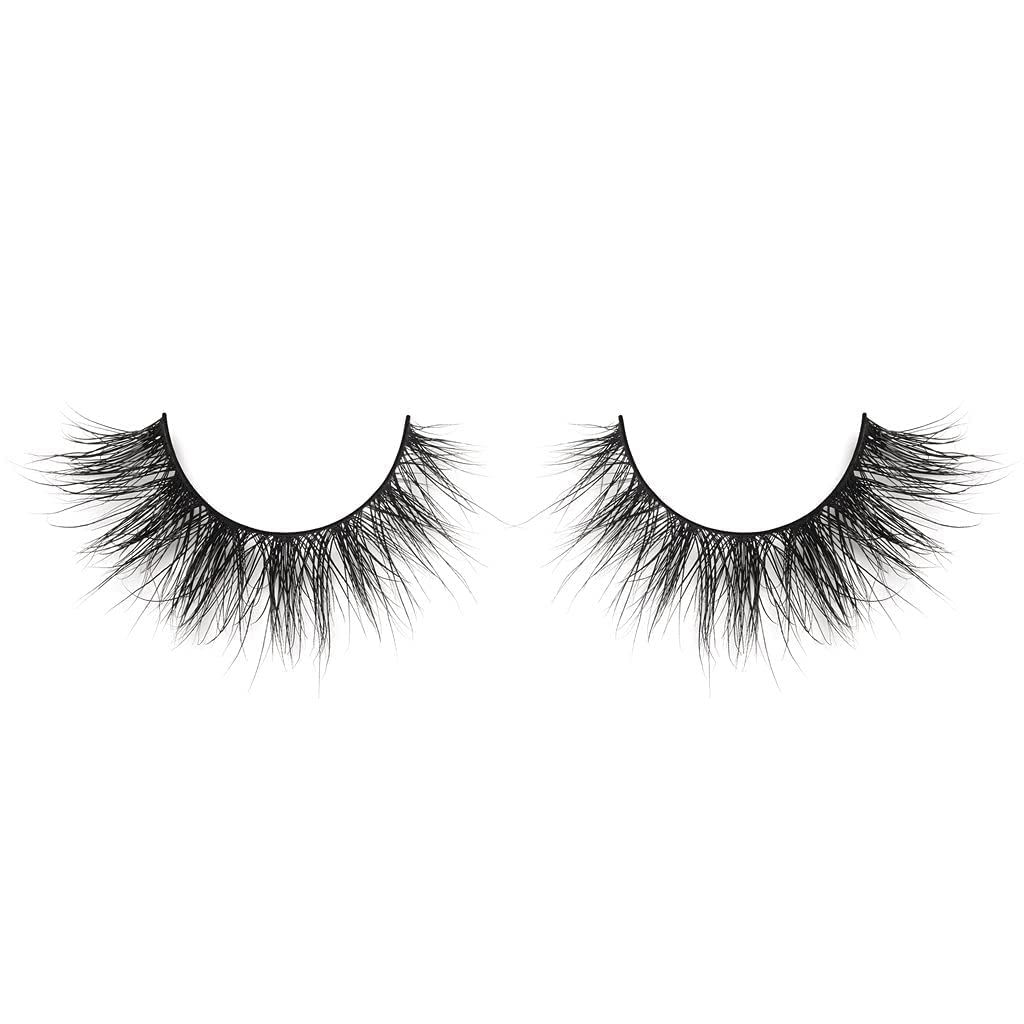 Lilly Lashes 3D Mink Eyelashes - Wispy & Natural Look, Reusable Up to 25x | Fluffy Strip Lashes