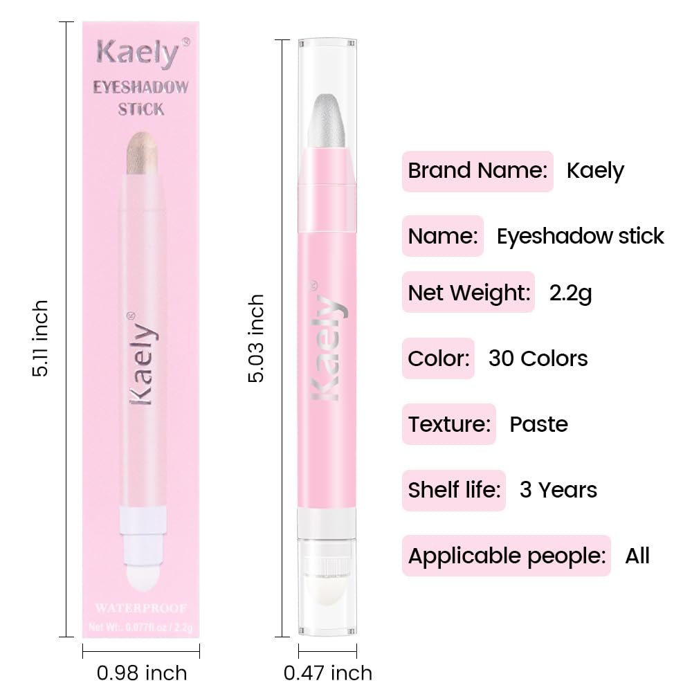 evpct 2Pcs Cream Eye Shadow Brightener Sticks Set for Eyes Waterproof, Pearl White & Silver Matte Cream Eyeshadow Applicator Stick Long Lasting Pigmented Eye Makeup sombras en crema para ojos 01 + 16