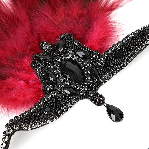 Roaring Art Deco 1920s Flapper Feather Headpiece Roaring 20s Great Gatsby Headband for Women 1920s Headwear