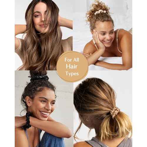 Yanibest Satin Scrunchies for Women, Hair Ties No Damage for Girls, Silk Ponytail Holders 6pcs Headwear