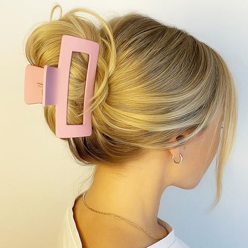 18 Pack Hair Claw Clips,Hair Clips For Women,Large Hair Claw Clips For Thick Hair,Nonslip Matte Hair Clips Hair Accessories Women Girl Birthday Christmas Gift (18 Pack Pink)