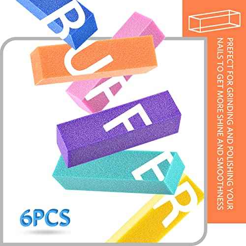 TsMADDTs Nail Files and Buffers, Professional Manicure Tools Kit Rectangular Art Care Buffer Block Tools 100 180 Grit 12PCS(Black)