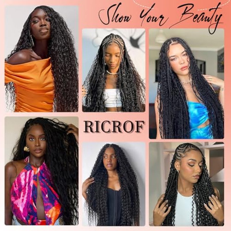 Human Braiding Hair for Boho Braids 12A Deep Water Wave Bulk Human Hair for Braiding No Weft Wet and Wavy Curly Human Hair Extensions (1B-Natural Black-Deep, 110g-24 Inch)