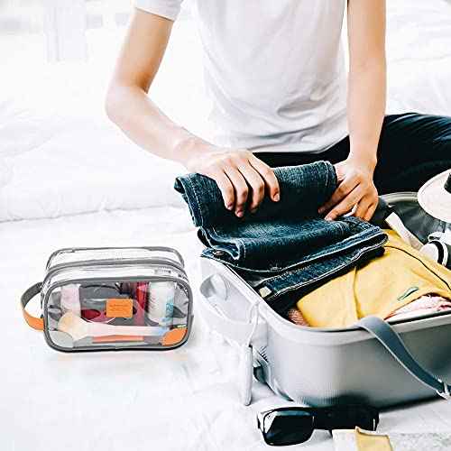 Lermende Toiletry Bag, Clear Shaving Dopp Kit for Men Travel Toiletry Bag with Hand Strap Unisex Bathroom Toiletries Organiser