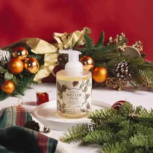ROMIIE ZOI Christmas Foaming Hand Soap with Gift Box- Winter Pine, Infused with Sweet Pine- 500ml/ 16.8oz