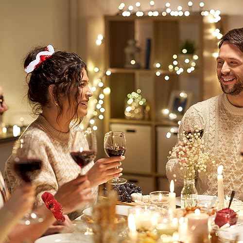 Giegxin 100 Pcs Christmas Scrunchies Bulk Hair Scrunchies Soft Elastic Snowflake Sequins Hair Scrunchy Ties Buffalo Plaid Glittery Rope Ponytail Holder for Women Gifts Xmas Accessories