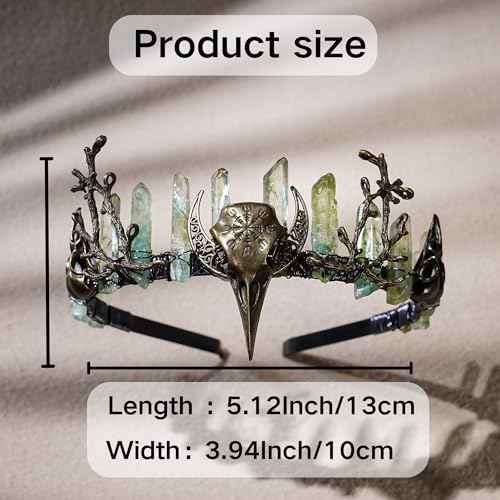 Vintage Fairy Crystal Crown - Handmade Raw Quartz Tiara Circlet Crown Elf Elven Headband for Women Men