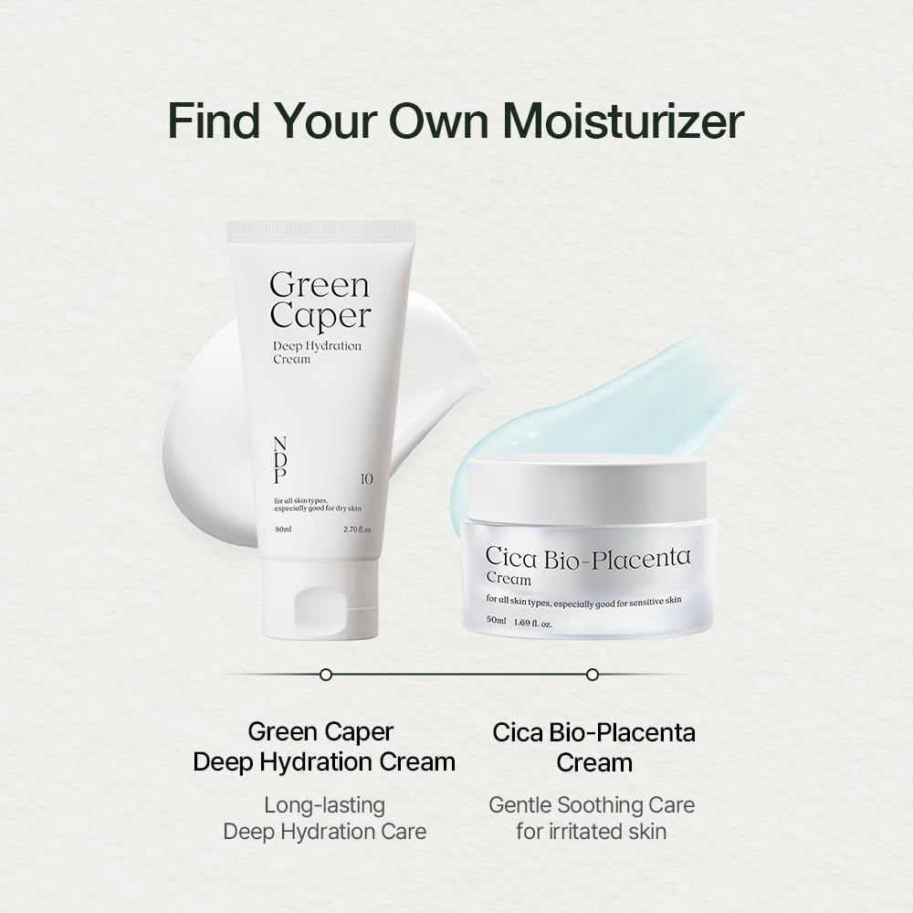 NATURAL DERMA PROJECT Green Caper Deep Hydration Cream (80ml / 2.70 Fl oz) Calming, Soothing, Panthenol, Hydrating for Sensitive and Dry Skin, Face Moisturizer, NDP