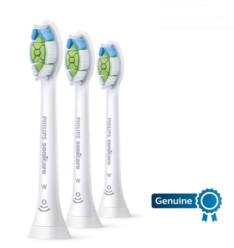 Philips Sonicare W DiamondClean - Genuine Replacement Electric Toothbrush Heads, White, 3 Pack, HX6063/65