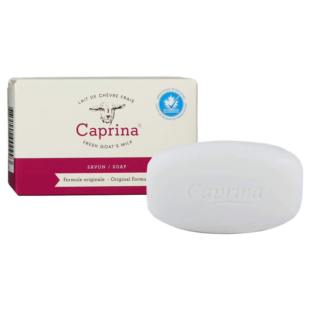 Caprina by Canus Goat Milk Soap Bar, ORIGINAL, 3.2 oz (90 g) Bars, 9-Pack, Moisturizing Daily Cleanser for Face, Hands & Body, Fresh Canadian Goat Milk